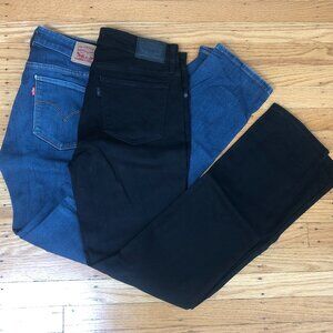 2 Pairs Levis 712 Slim Size 29 - EUC One Blue One Black
